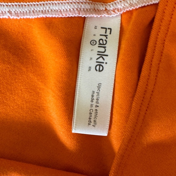 Bright Orange Asymmetrical Crop Top - Picture 2 of 2